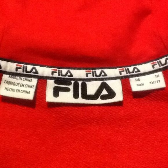 brand new RED Fila Women's Size 1X "Crowd Pleaser" Hoodie in w/Kangaroo Pocket - Picture 4 of 5